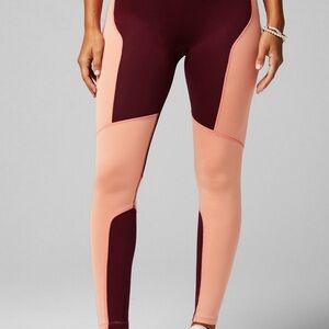 Fabletics Women's Leggings - Burgundy and Peach